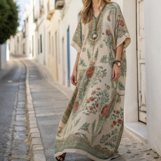 Robe Kaftan Maxi Imprimée (MS419)