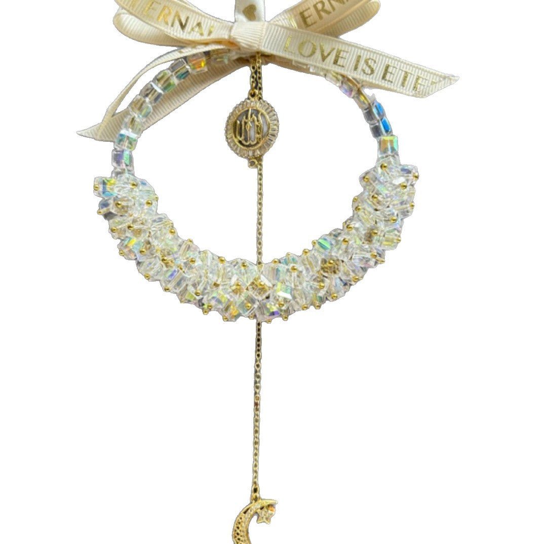 Décoration Suspendue Étoile Lune Cristal pour Véhicule (MAC290)
