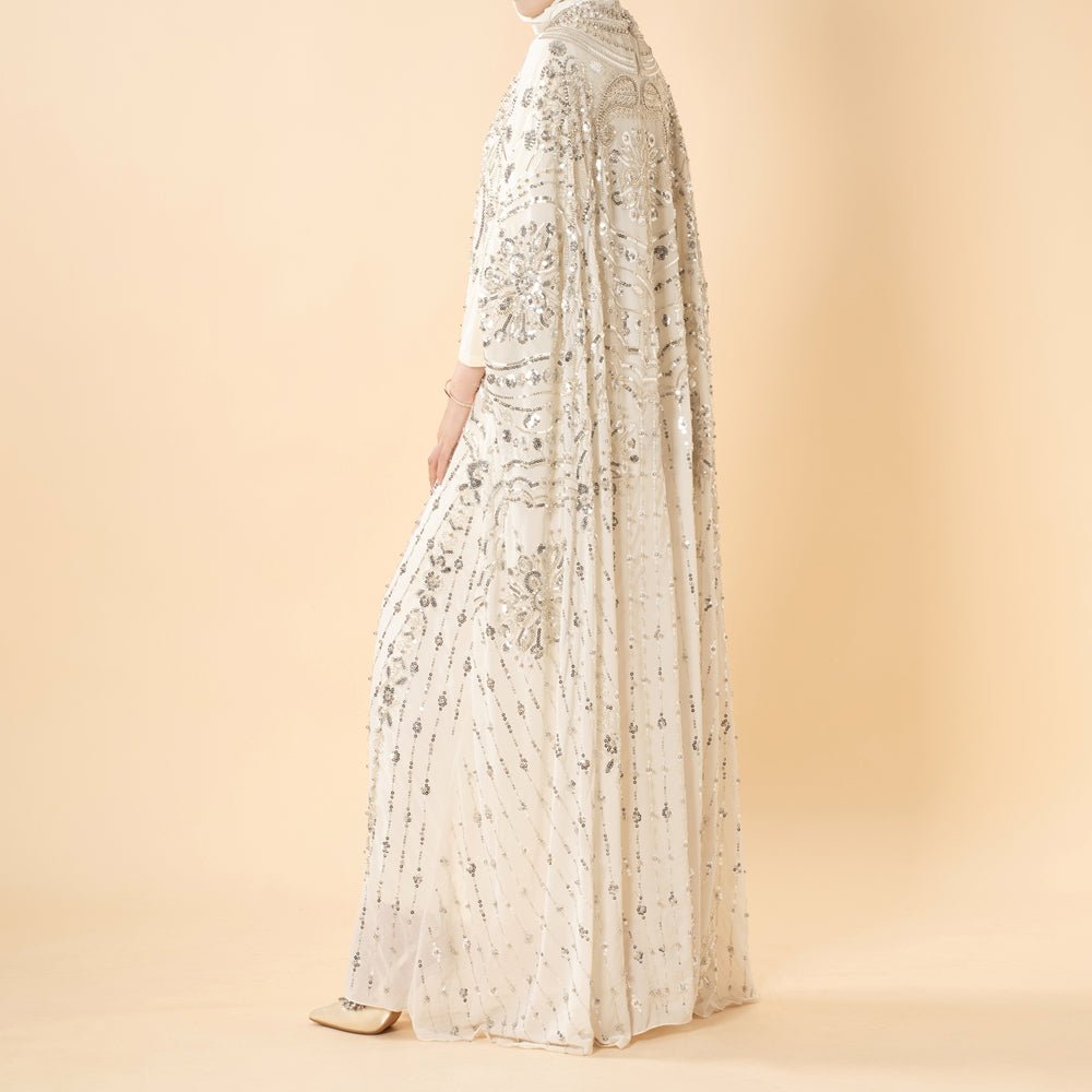 Abaya Ailes de Chauve-souris Brodée à Perles et Paillettes (MA451)