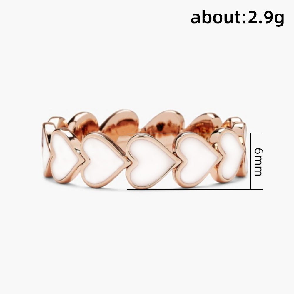 Bague et boucles d'oreilles Simple Pink Heart-To-Heart Glue (MAC198)