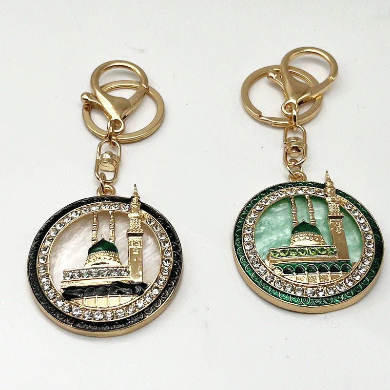 Porte-clés plaqué or Mosquée du Prophète | Porte-clés Masjid an-Nabawi (MAC214)