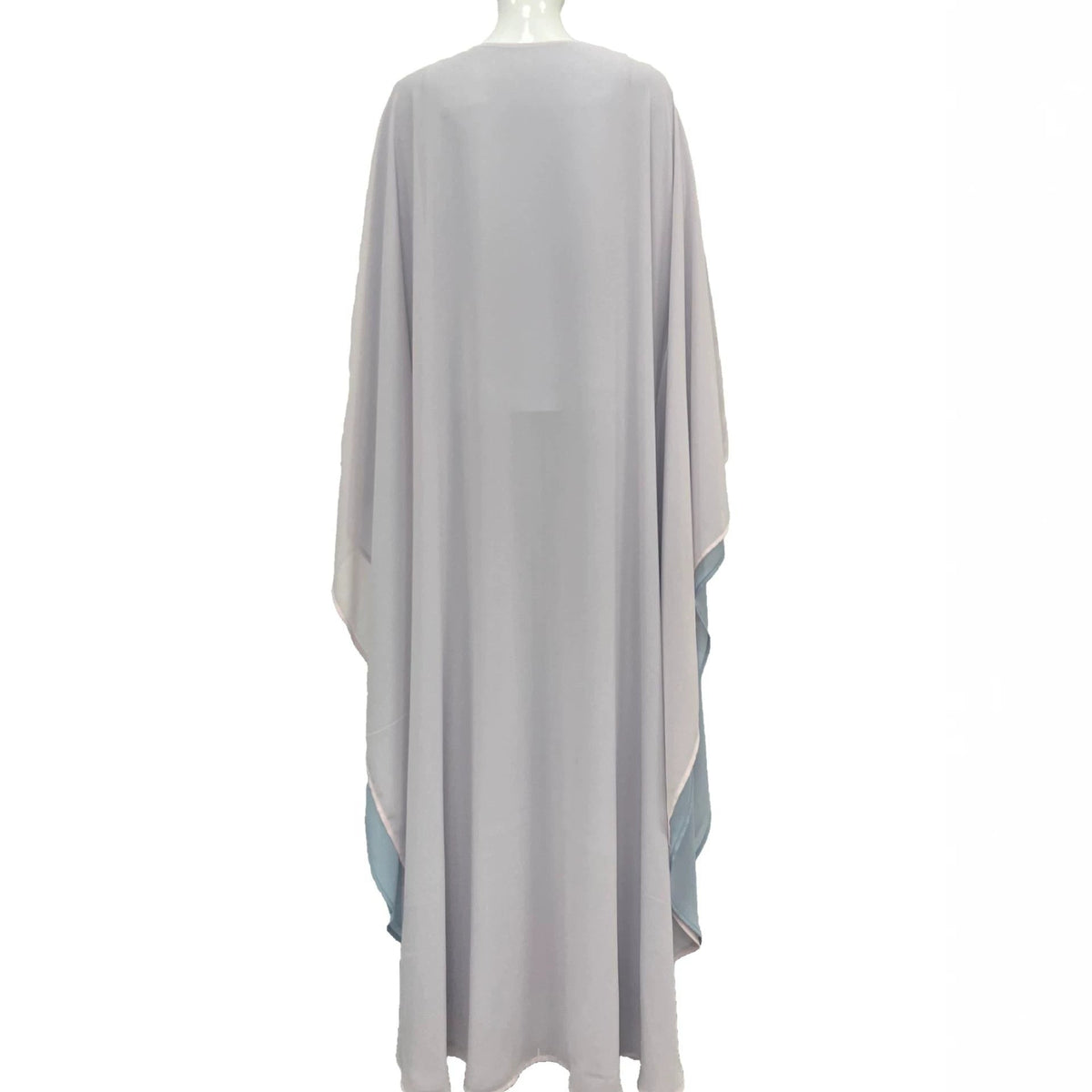 Robe Abaya Maxi à Manches Chauve-Souris Doubles Bicolore (MA467)