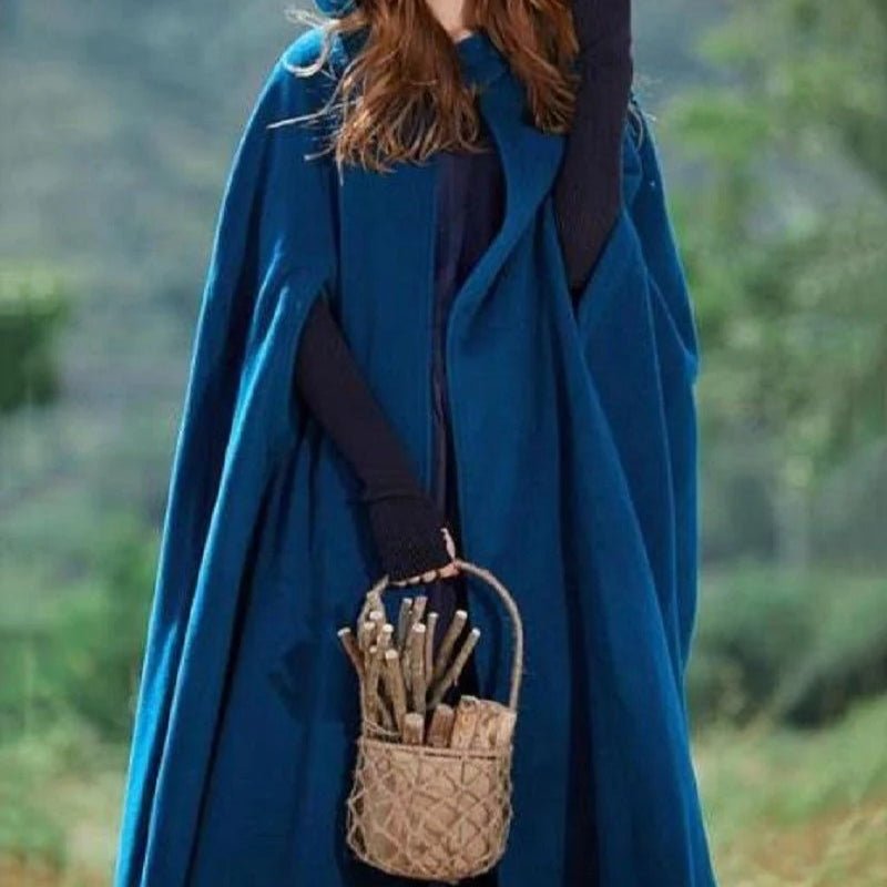 Manteau Cape Longue à Capuche et Châle | Poncho Châle à Capuche Polyvalent en 5 Couleurs (MOA088)