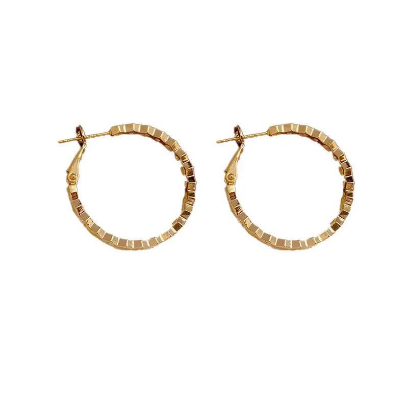 Boucles d'oreilles créoles MAC147 style vintage serties de zircons, élégantes