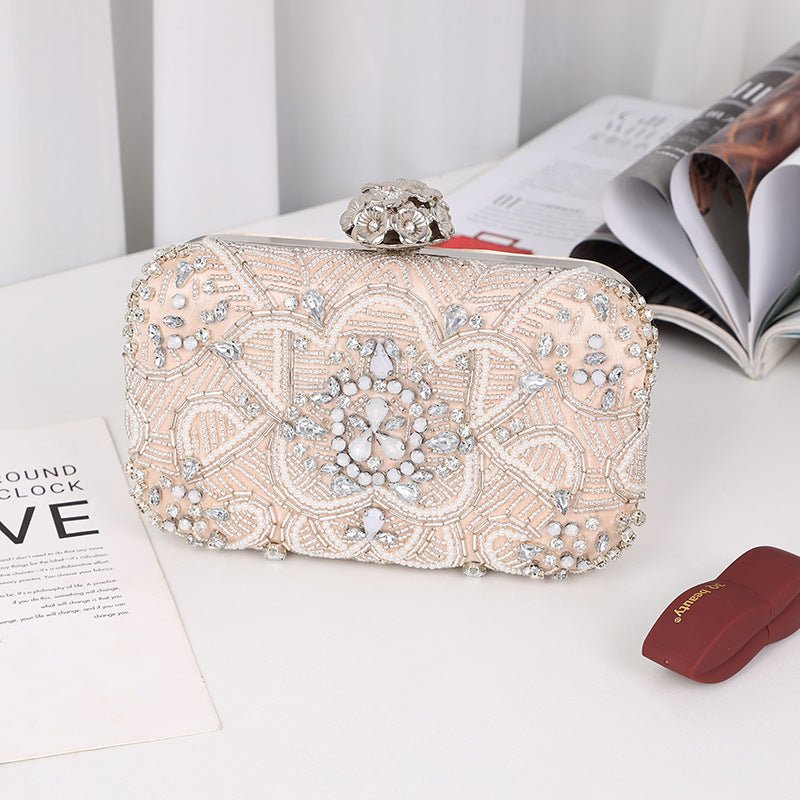 Pochette de soirée perlée ornée de diamants (MAC302)