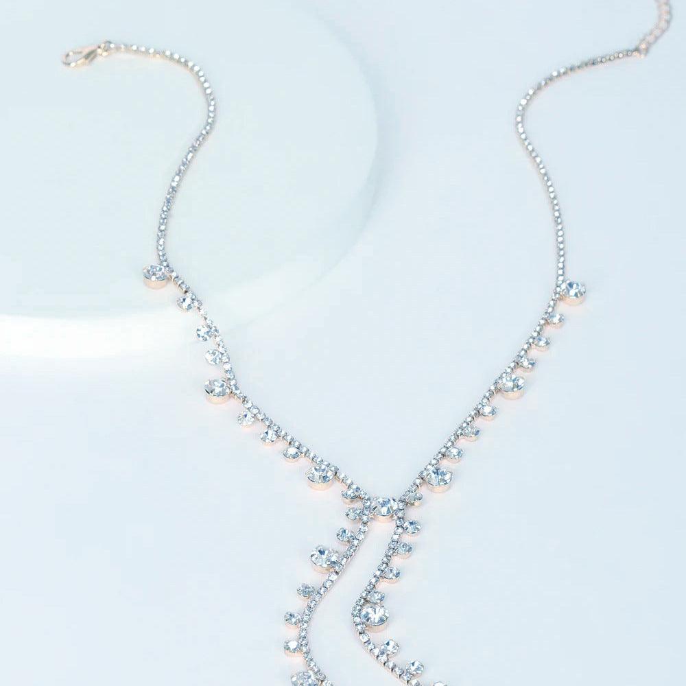 Collier MAC088 personnalisé avec pampilles longues et diamants de forme irrégulière
