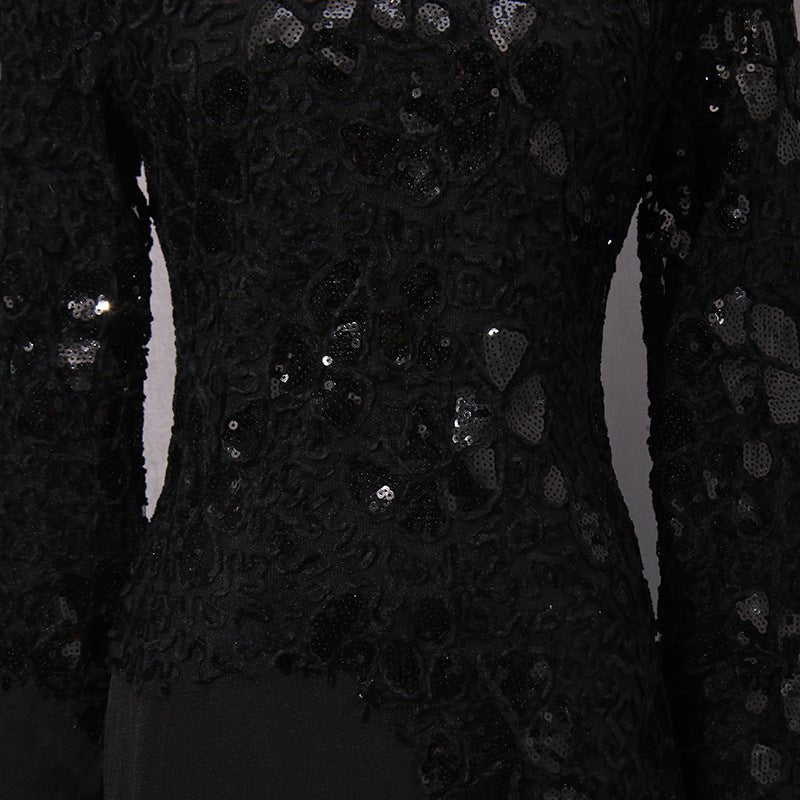 Robe Sirène Brodée en Dentelle | Robe Longue Fishtail Vintage et Élégante (MS215)