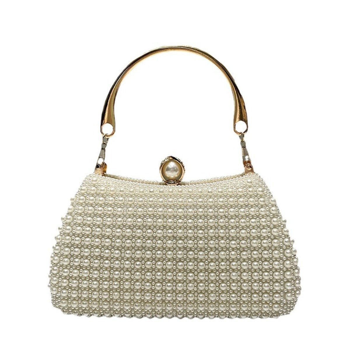 Sac Pochette de Soirée Boîte Perlé Style Vintage Orné de Perles avec Détails Dorés (MAC248)