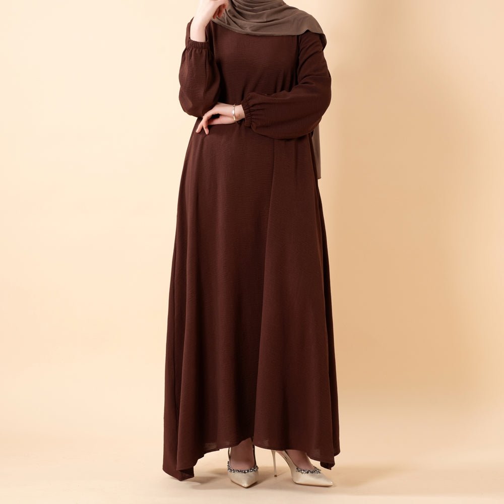 Robe Maxi Fluide Essentielle en Crêpe avec Poches (MA385)