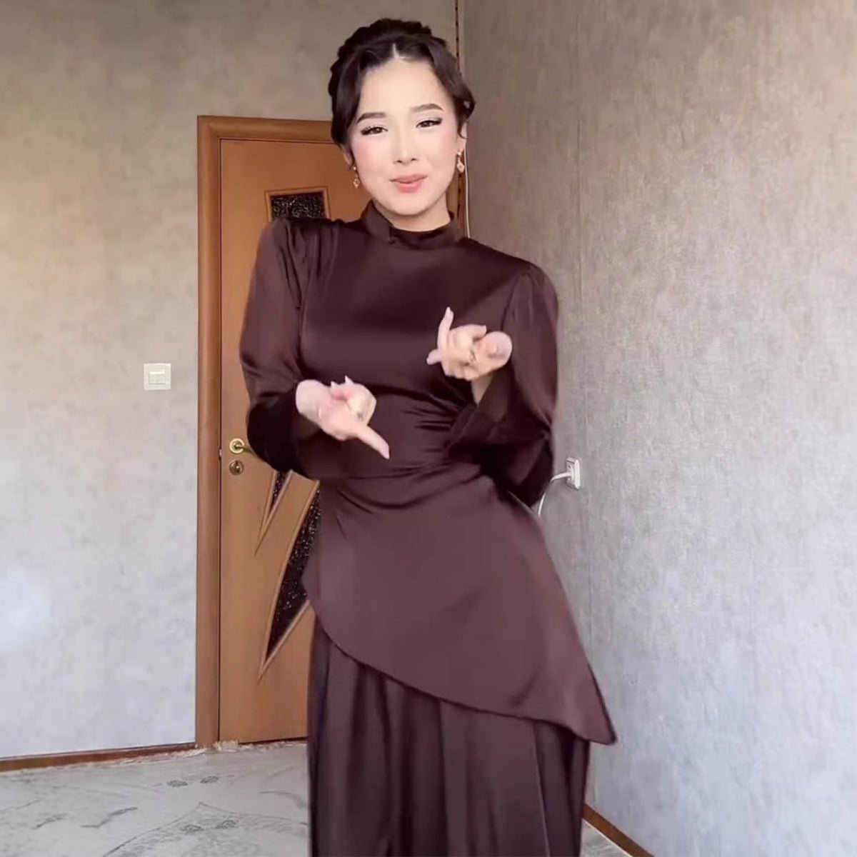 Robe Abaya Maxi Exotique à Manches Longues (MA216)