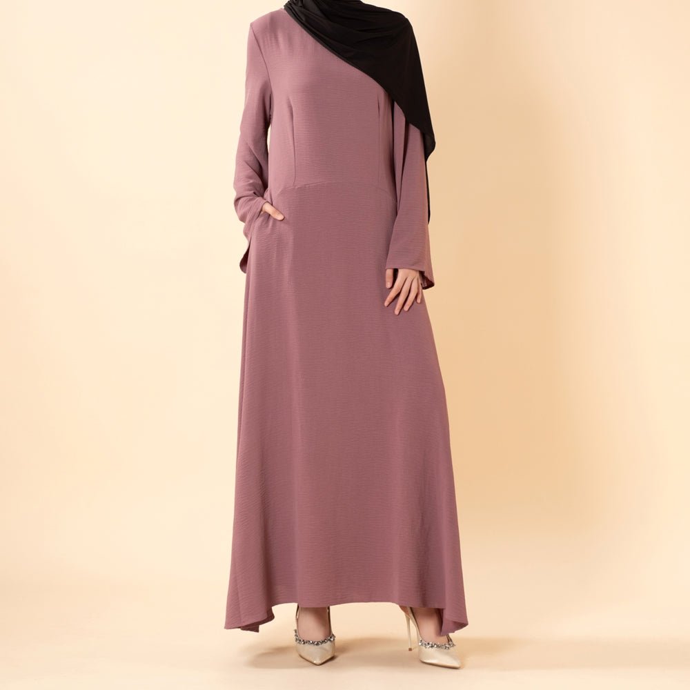 Robe Abaya Élégante en Crêpe avec Poche (MA432)