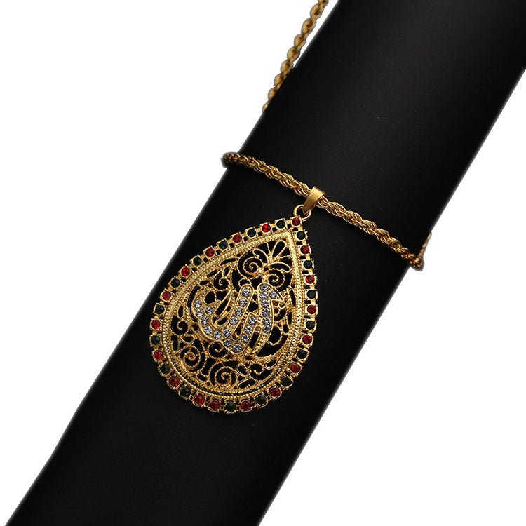 Pendentif doré ethnique, élégant et raffiné (MAC231) (AVEC BOÎTE CADEAU)