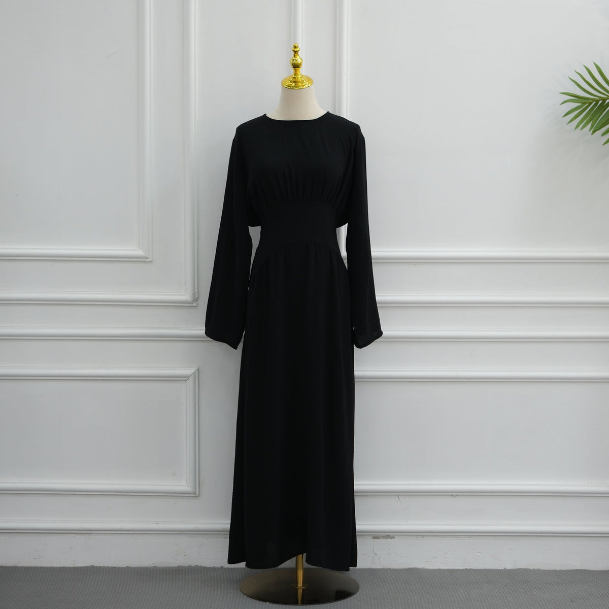 Robe Maxi Ice Silk Froncée à la Taille(MS521)