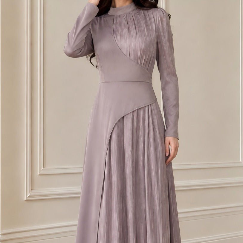 Robe Maxi Plissée Bicolore (MS504)