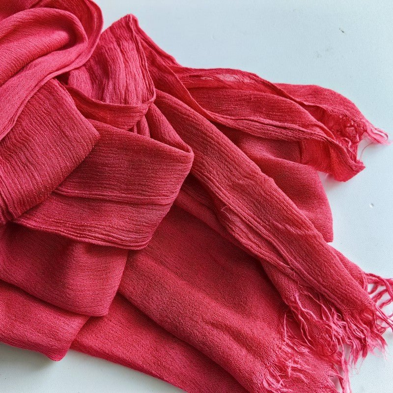 Hijab en coton à pompons | Hijab en crêpe à pompons (MH086)