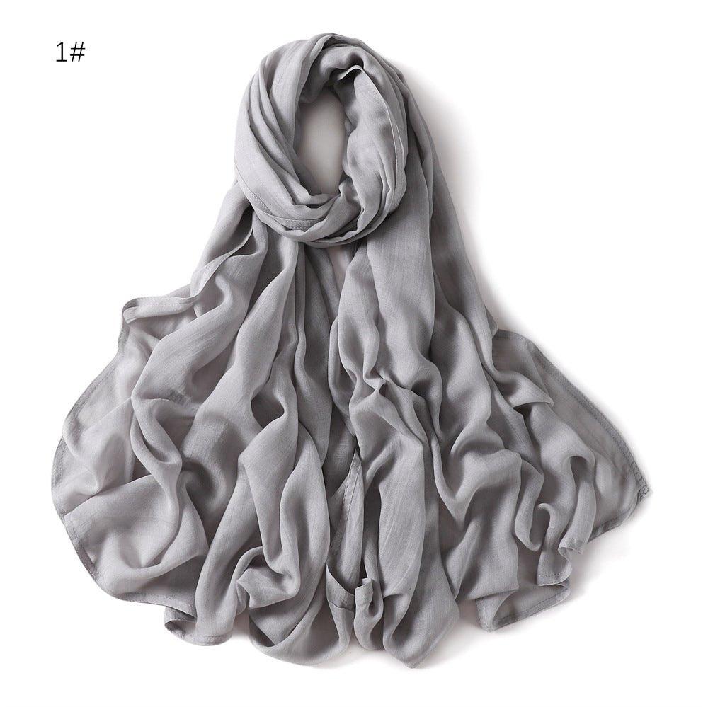 MH054 Hijab Rayon uni à large bord