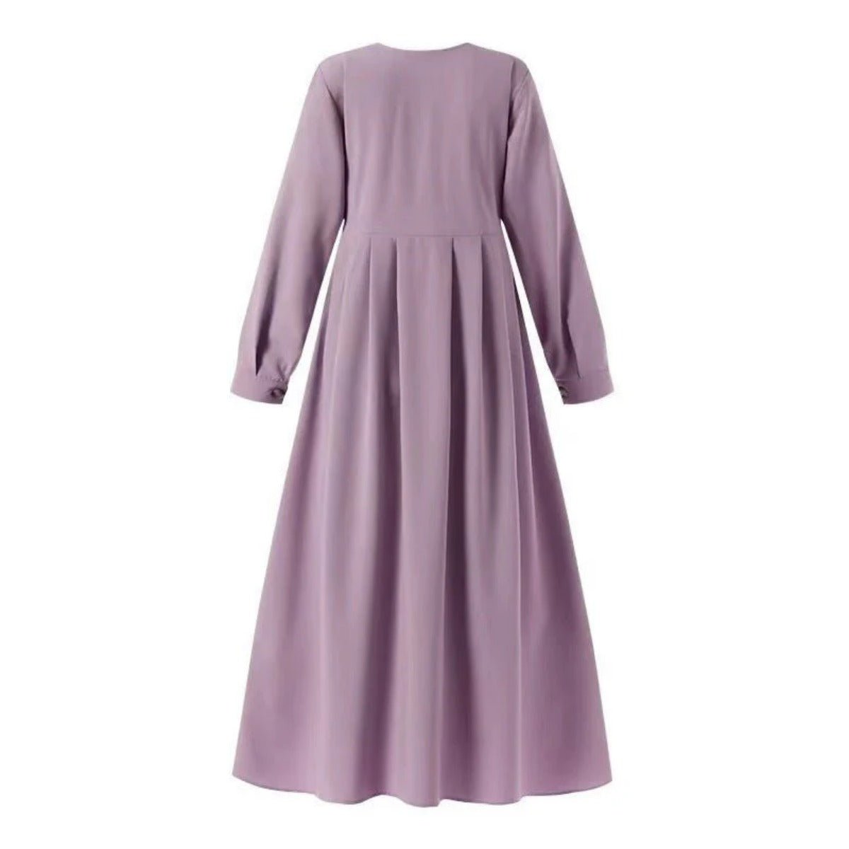 Robe Maxi Plissée à Boutons | Abaya Ample Modeste (MA181)
