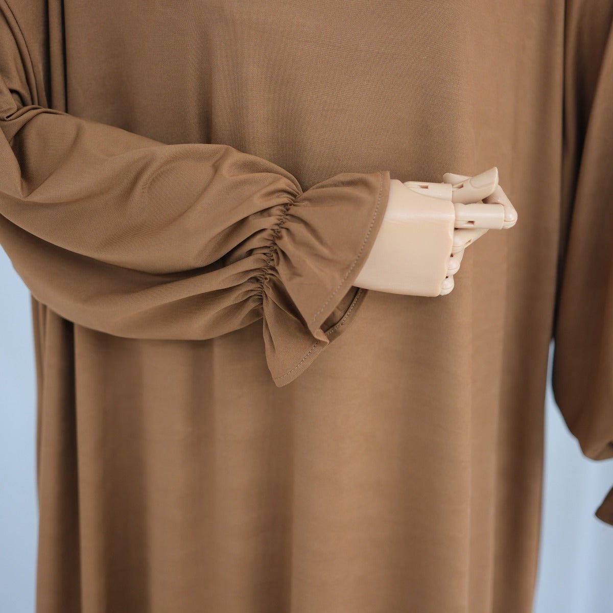 Collection d'Abayas Casual à Capuche Modest | Robes Ton sur Ton avec Manches Bouffantes (MJ021)