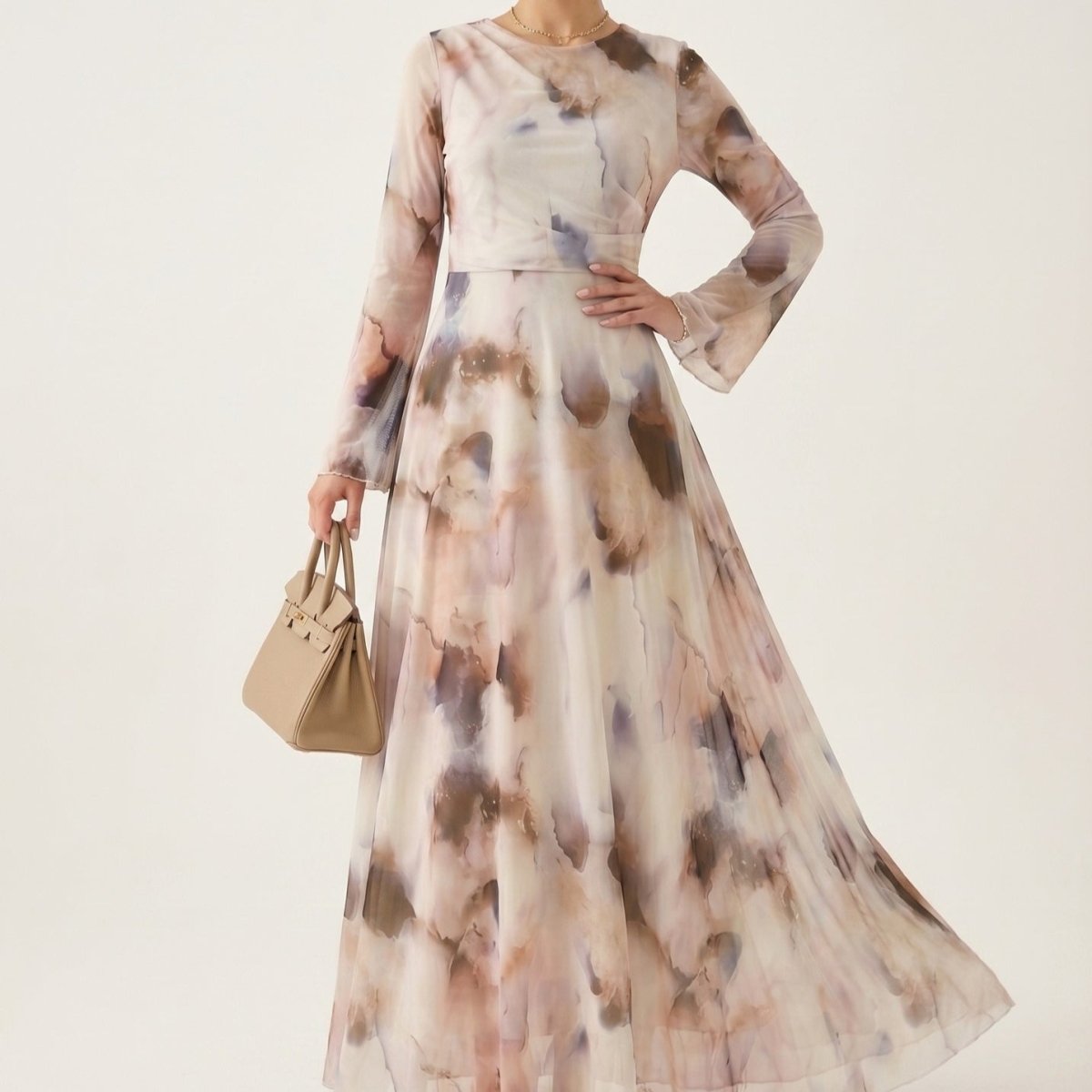Robe Maxi Imprimé Aquarelle (MS447)