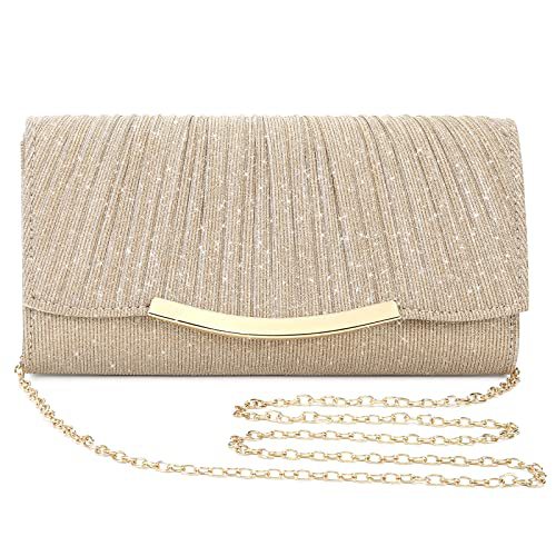 Pochette de soirée plissée pailletée pour femme (MAC428)