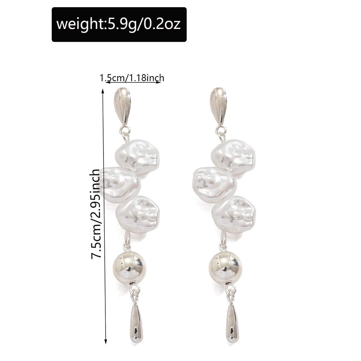 Boucles d'oreilles pendantes asymétriques artistiques à perles (MAC325)
