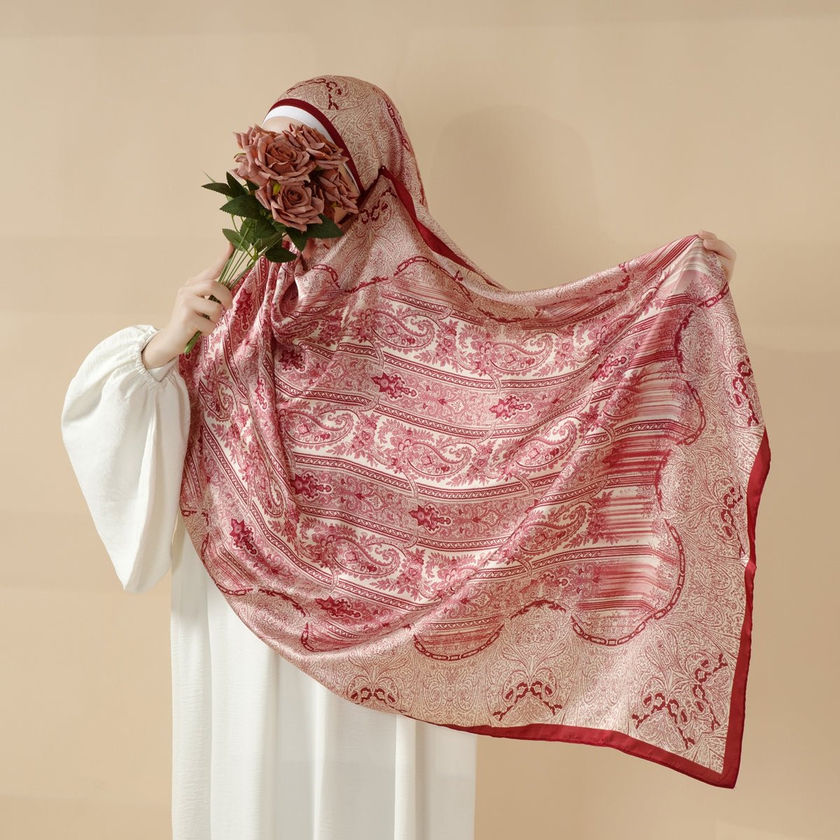 Foulard Souple Imprimé Cachemire Bohème – Étole Longue et Légère & Hijab Modeste (MH106)