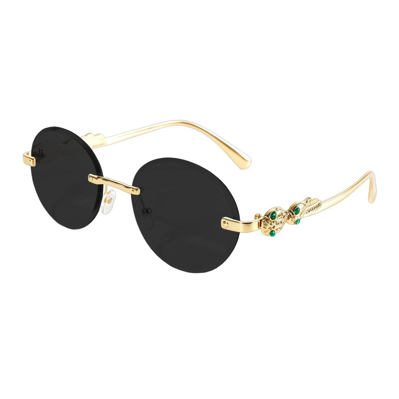 Lunettes de soleil ovales sans monture vintage (MAC446)