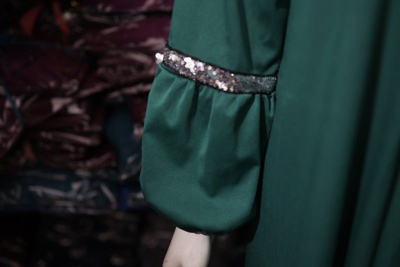 Abaya décontractée et polyvalente avec délicats détails en paillettes (MA150)
