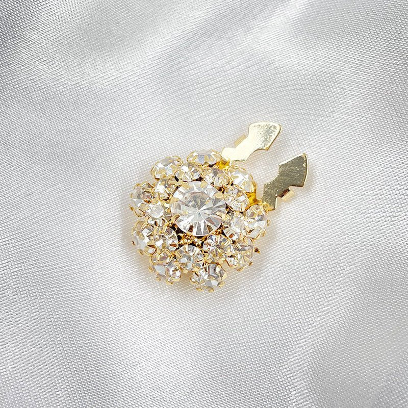 Cache-boutons strass | Pinces décoratives fleurs cristal (MAC359)