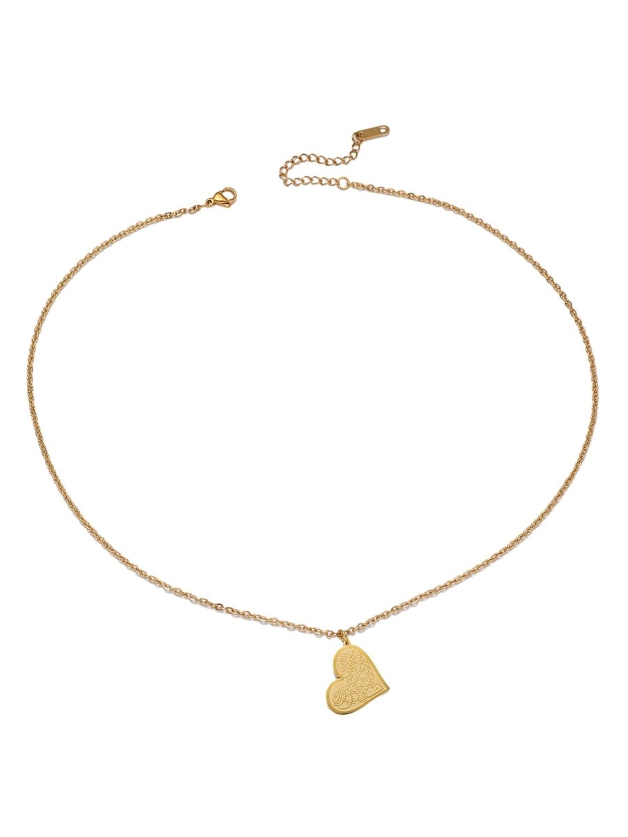 Collier en acier titane gravé « Love » haut de gamme (MAC232) (AVEC BOÎTE CADEAU)