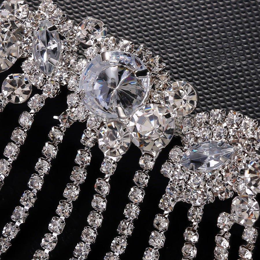 MAC152 Accessoires cheveux avec franges de strass en diamant