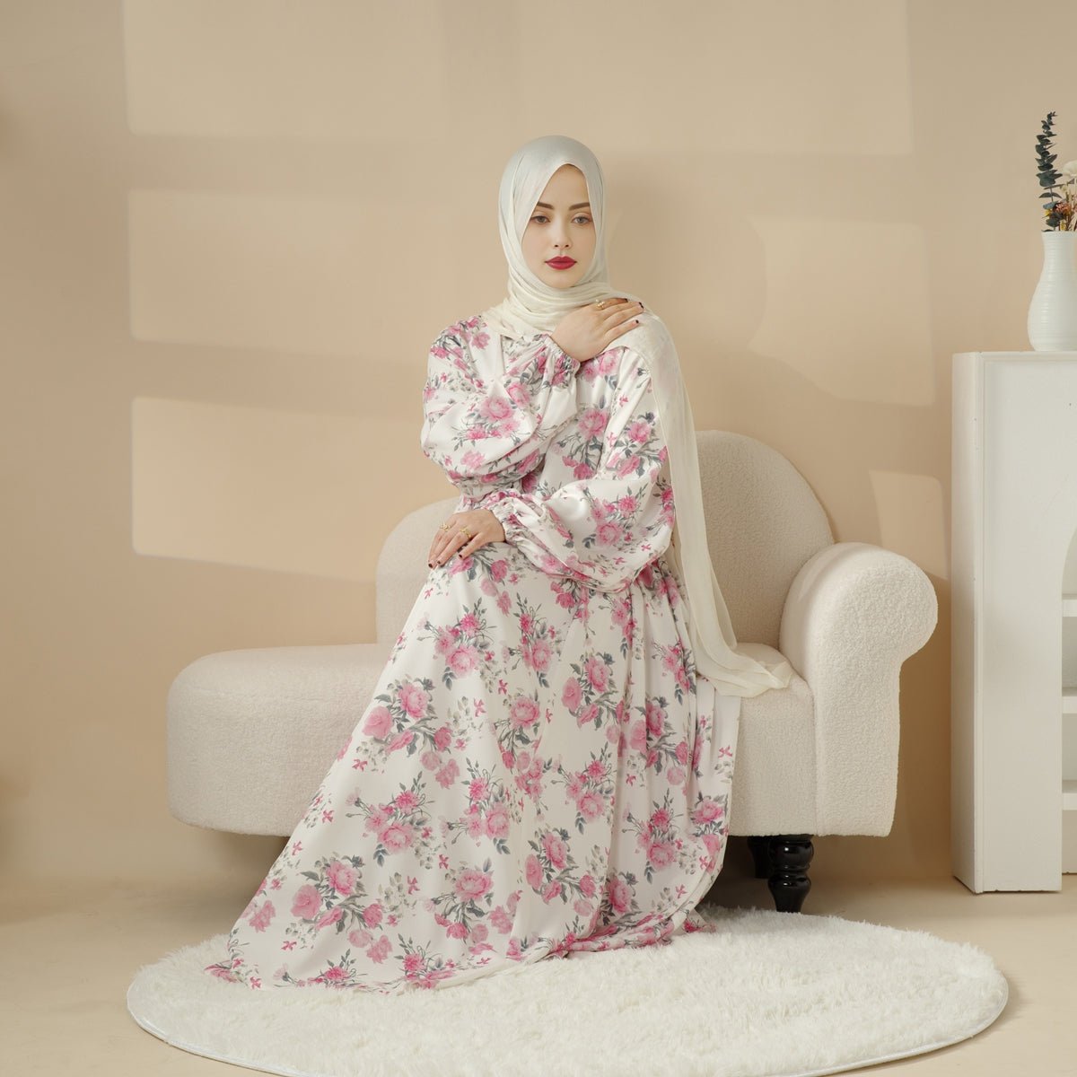 Abaya Réversible Imprimée (MA082)