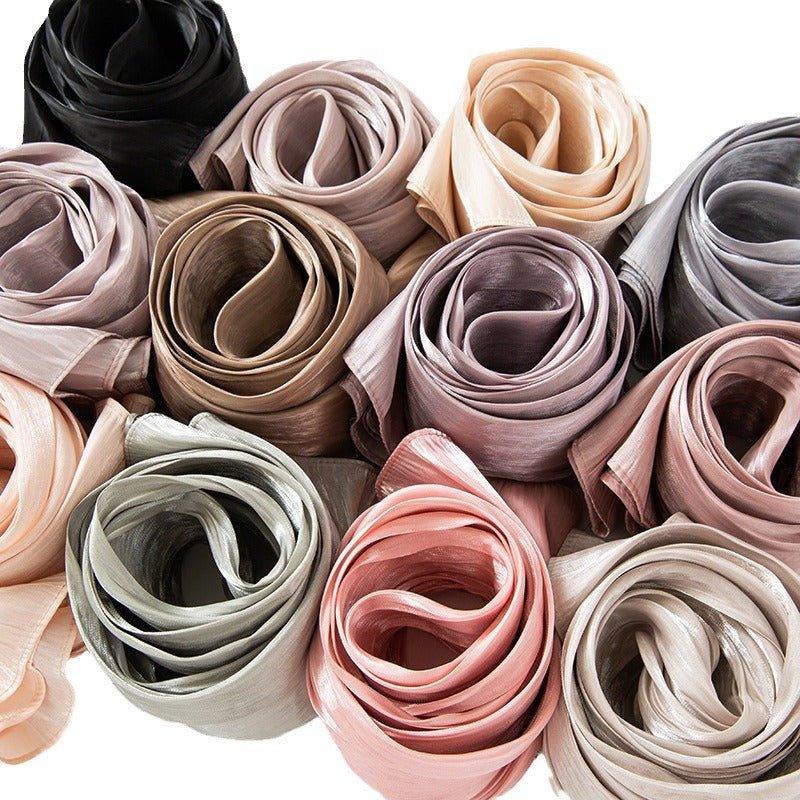 Hijab Long en Satin Uni Fin Couleur Unie (MH051)