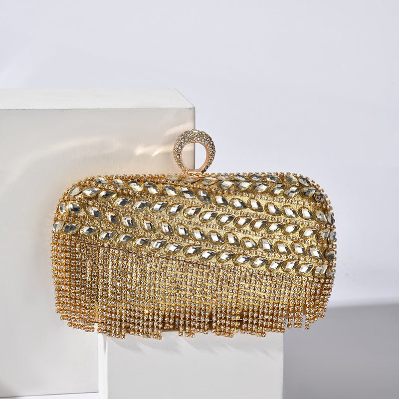 Pochette de soirée pailletée de diamants, sac du soir en cristal à motifs superposés (MAC283)
