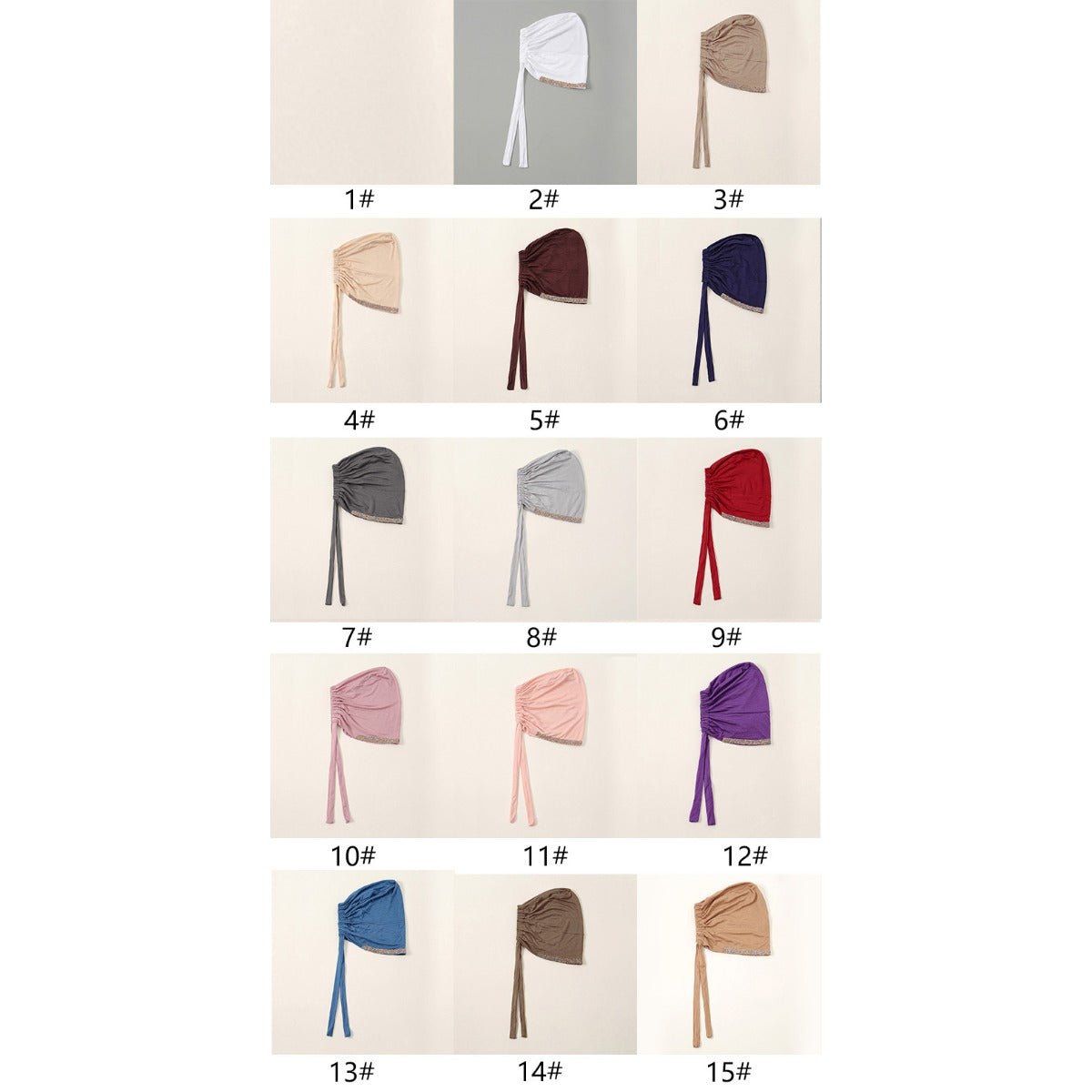 Bonnet Hijab de Luxe en Coton Mercerisé, Orné de Cristaux, Réglable avec Lacet Élastique, Design Respirant (MH115)