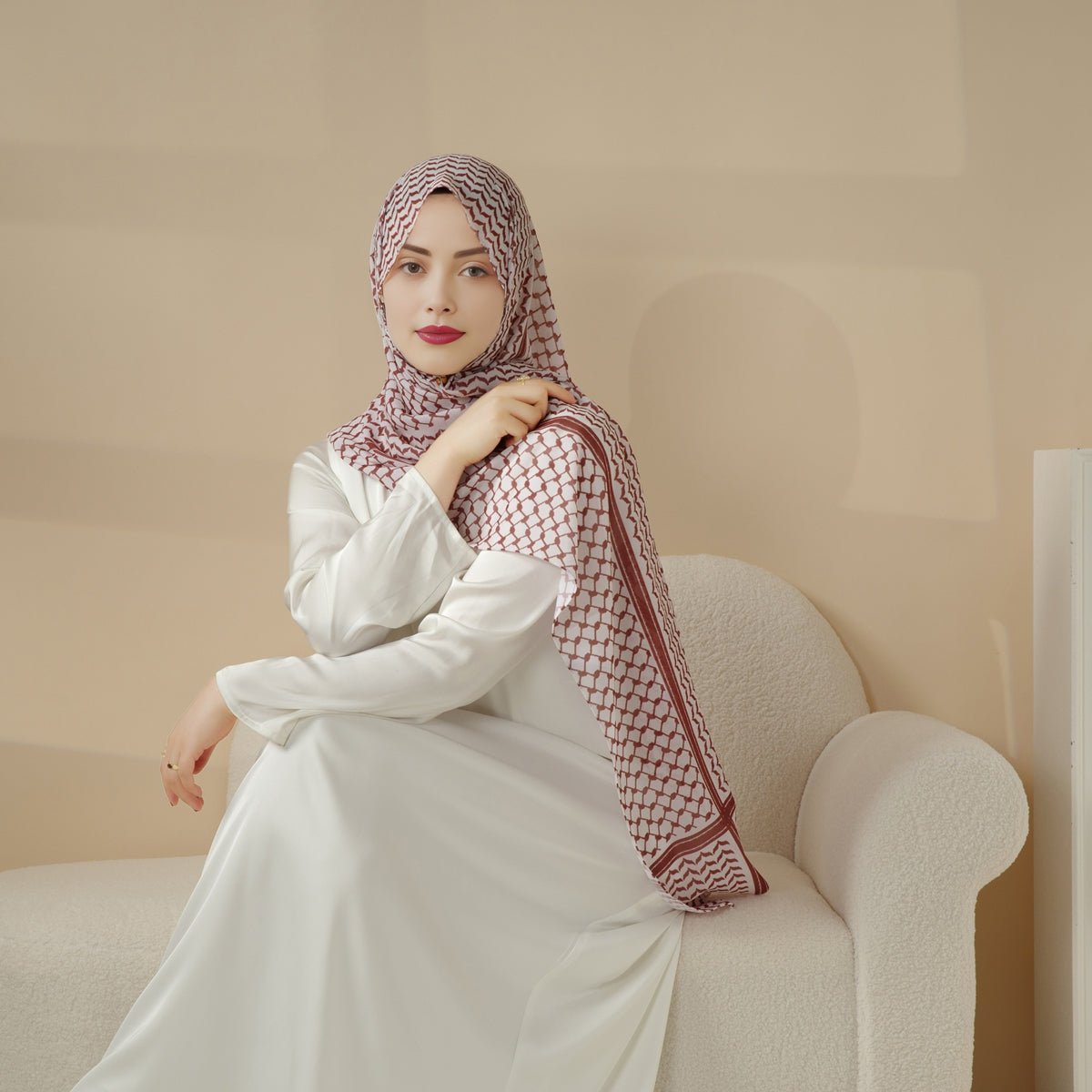 Hijab en mousseline Keffiyeh (MH045)