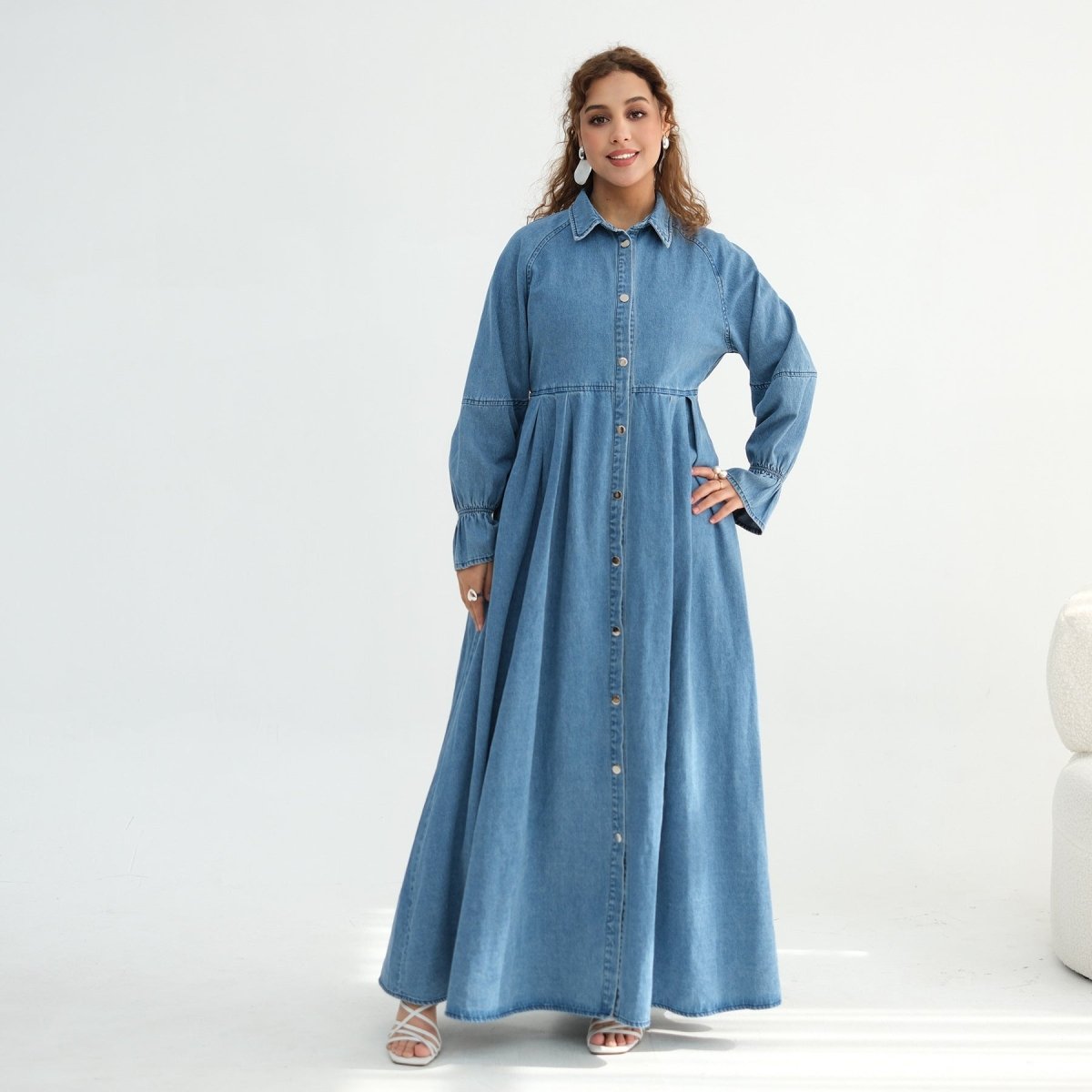 Robe Maxi en Denim Lyocell Tencel (MA398)