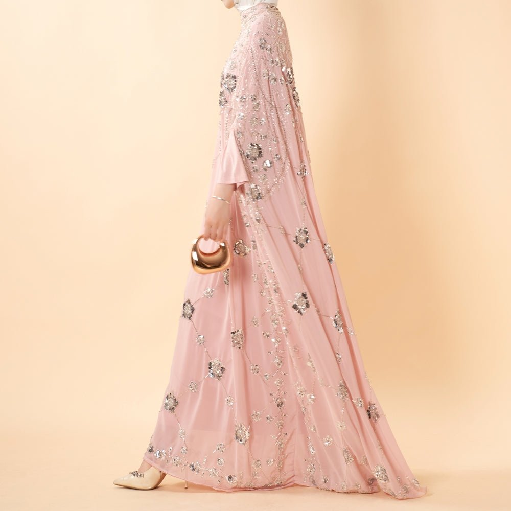 Abaya Batwing Brodée de Paillettes (MA454)