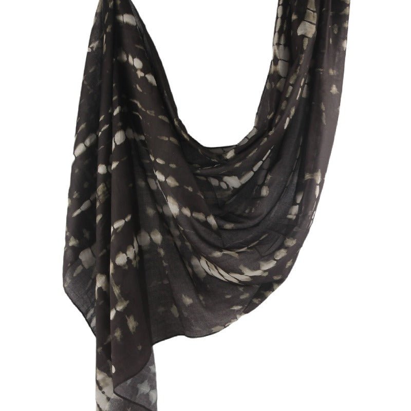 Hijab imprimé encre en mélange de coton premium | Écharpe longue artistique 180x80cm (MH149)