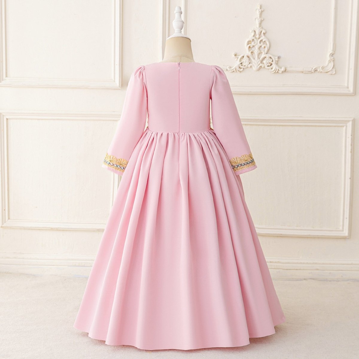 Robe Kaftan Brodée pour Filles avec Ceinture Ornée de Bijoux (MKG021)