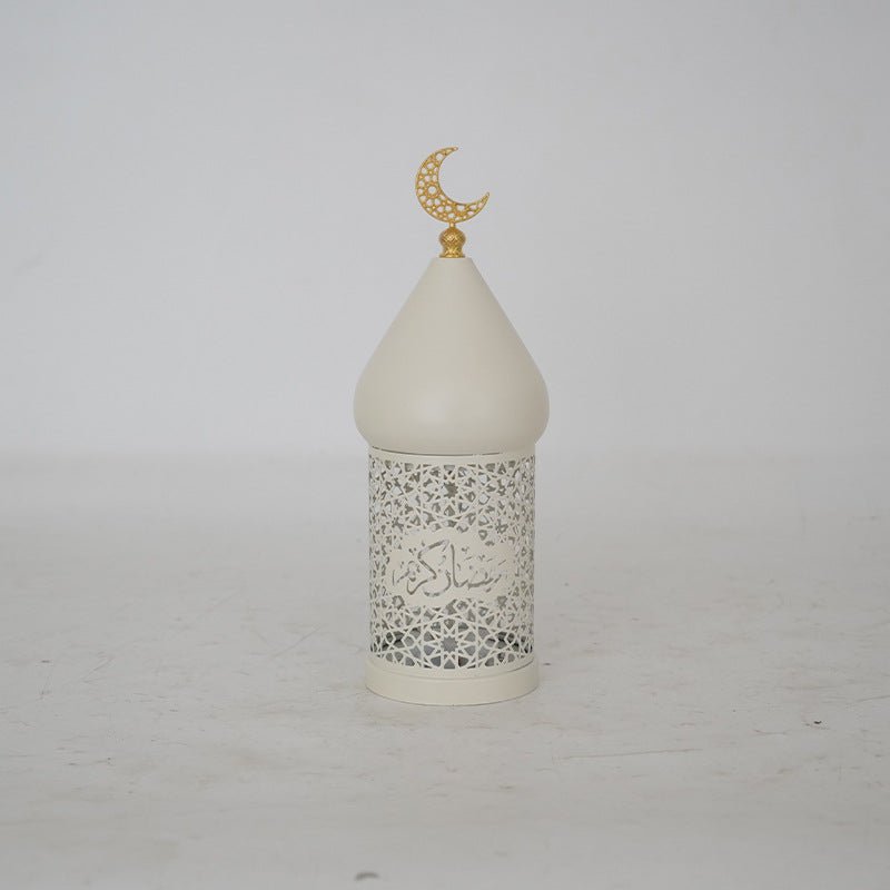 Lanterne Bougie Ramadan Eid en Métal Ajouré - Lampe Décorative (MAC380)