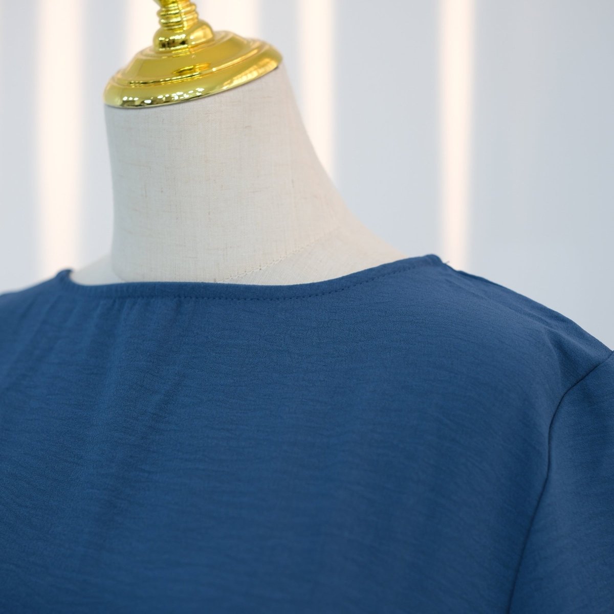 Robe Basique Froissée en Soie Glacée (MA392)