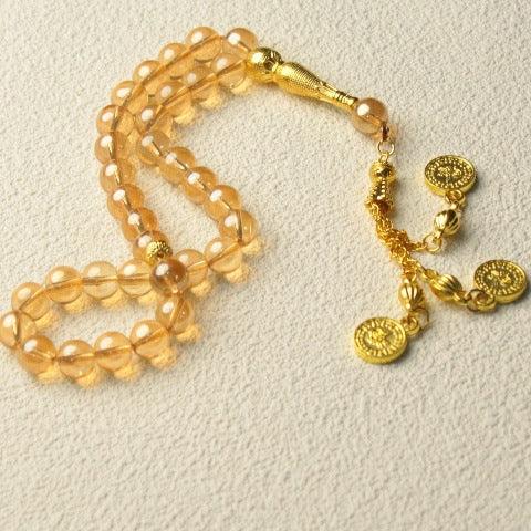 MR063 Tasbih en verre uni 33 perles