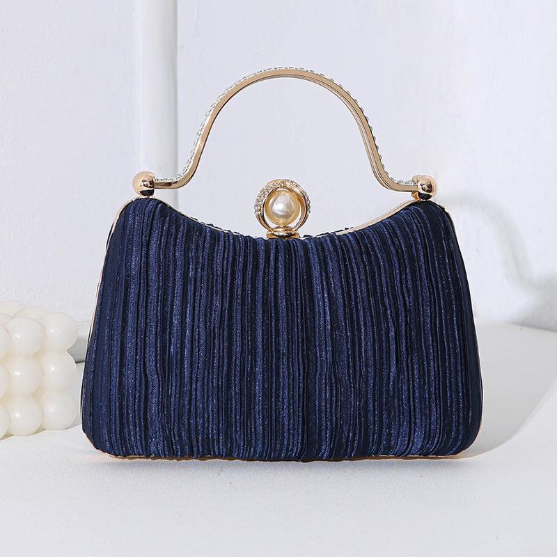 Sac perlé MAC071, sac de soirée plissé orné de strass