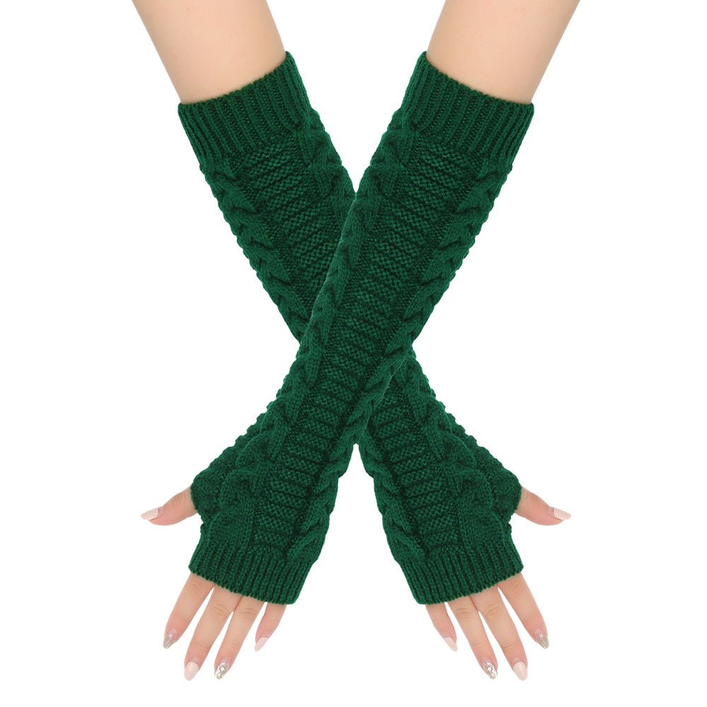 Manchettes chauffe-bras en tricot torsadé douillet (MAC310)