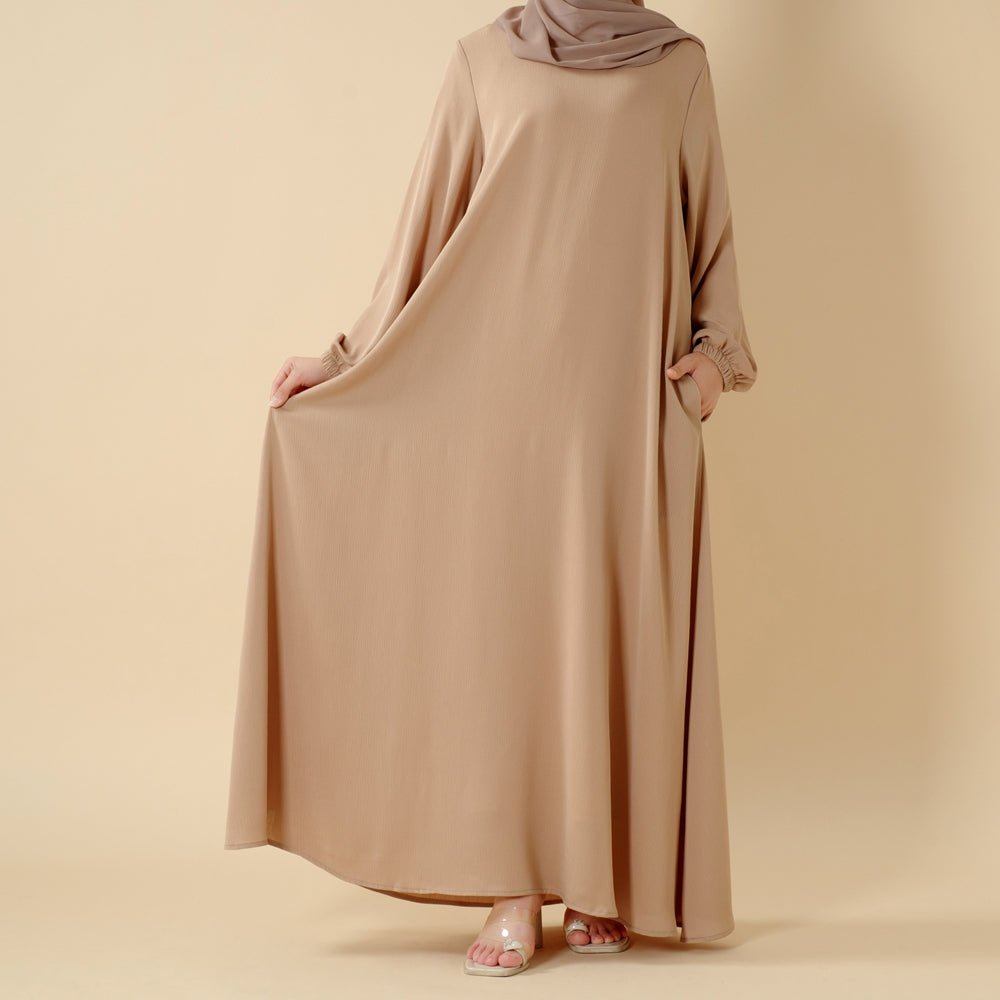 Abaya Nida Premium Luxe Modeste | Abaya Zoom à Coupe Parapluie pour l'Été (MA233)