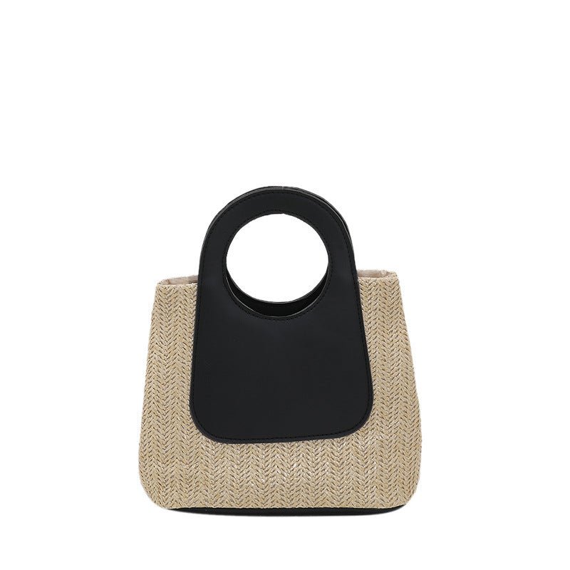 Sac à poignée tissée contraste été (MAC467)