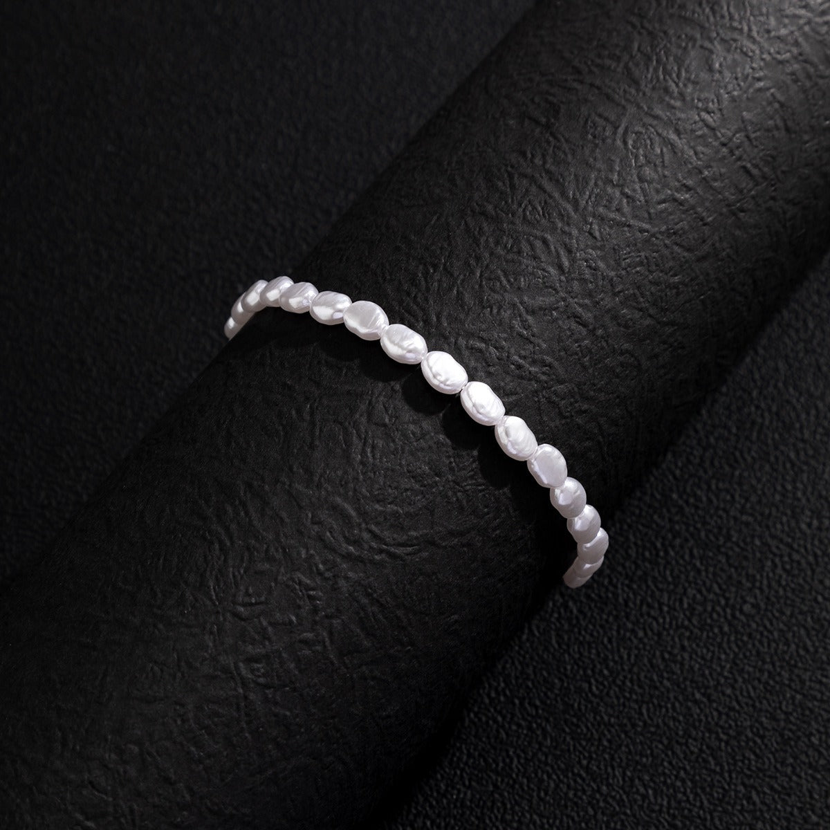Bracelet Baroque en Perles d'Eau Douce Irrégulières avec Fermoir en Argent (MAC252)