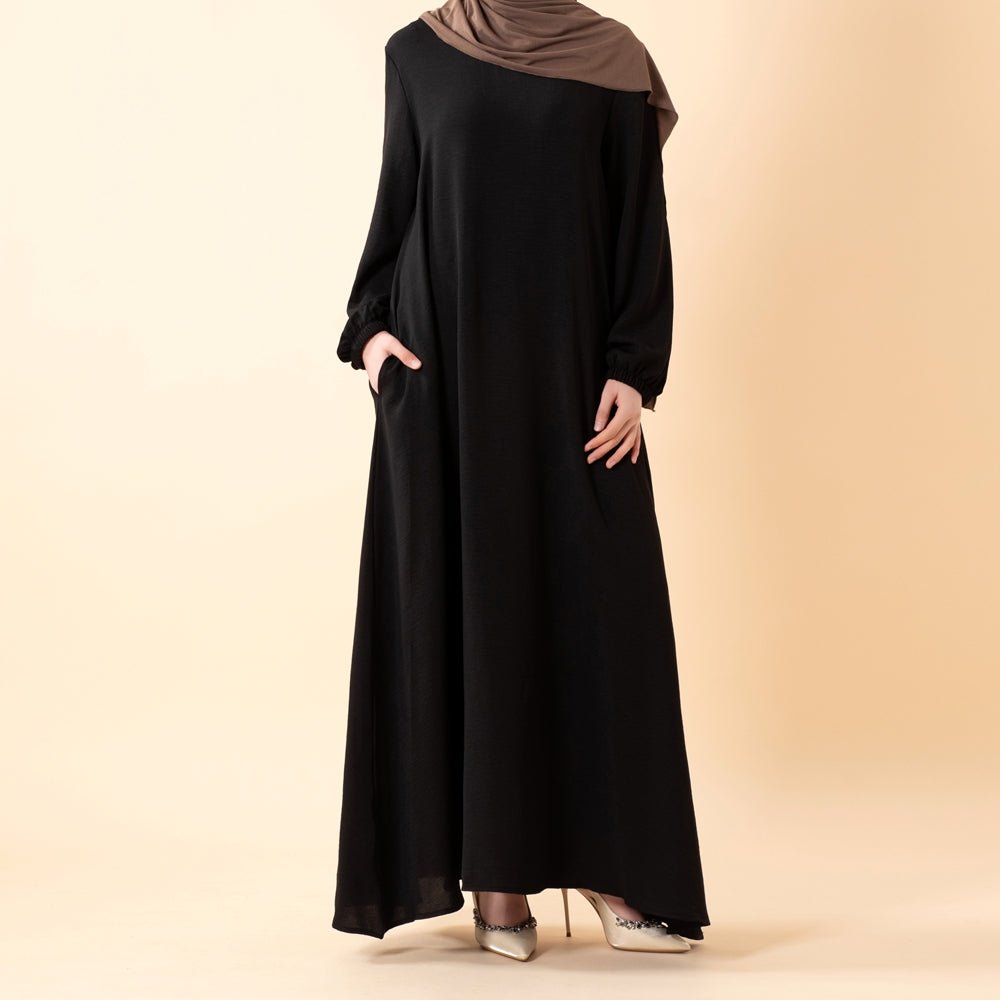 Robe Maxi Fluide Essentielle en Crêpe avec Poches (MA385)
