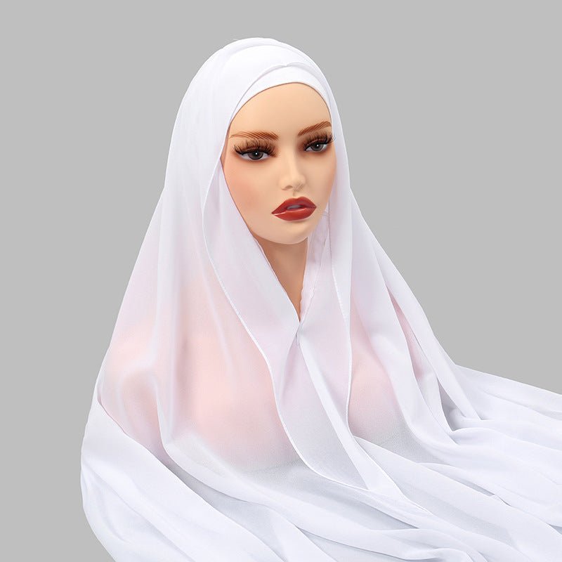 Hijab Instant en Mousseline Magnétique | Foulard Carré Facile à Porter, Antidérapant, avec Fermeture Magnétique (MH152)